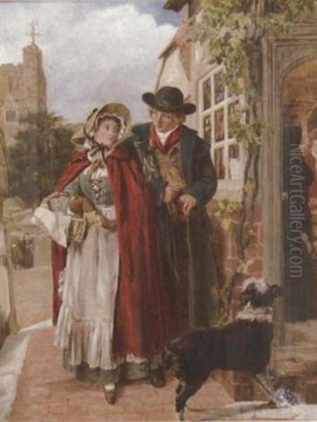 Buying The Engagement Ring Oil Painting by John Callcott Horsley