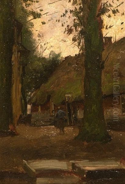 Farm By The Broeksloot Oil Painting by Wijnand Bastiaan van Horssen