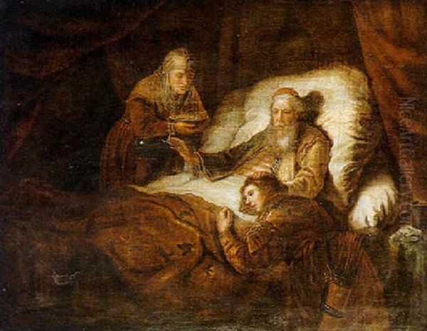 Isaac Blessing Jacob Oil Painting by Gerrit Willemsz Horst