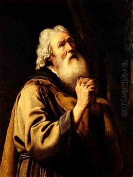 The Prophet Elijah Praying For The Revival Of The Shunammite Woman's Dead Son Oil Painting by Gerrit Willemsz Horst