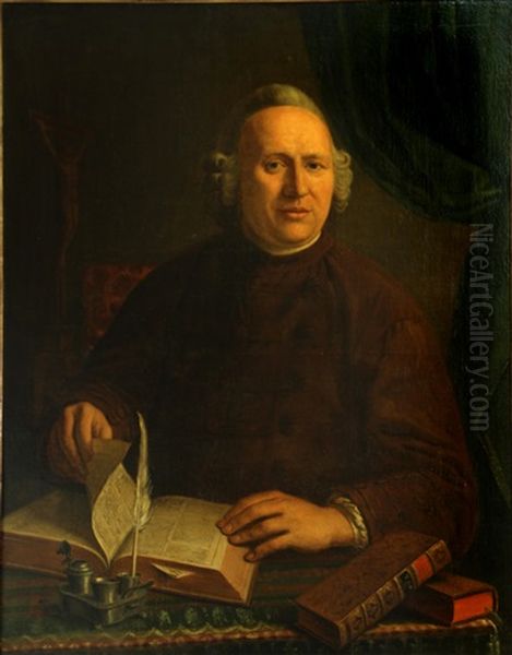 A Portrait Of A Cleric, Thought To Be Peter Van Hove Oil Painting by Johannes Petrus van Horstok