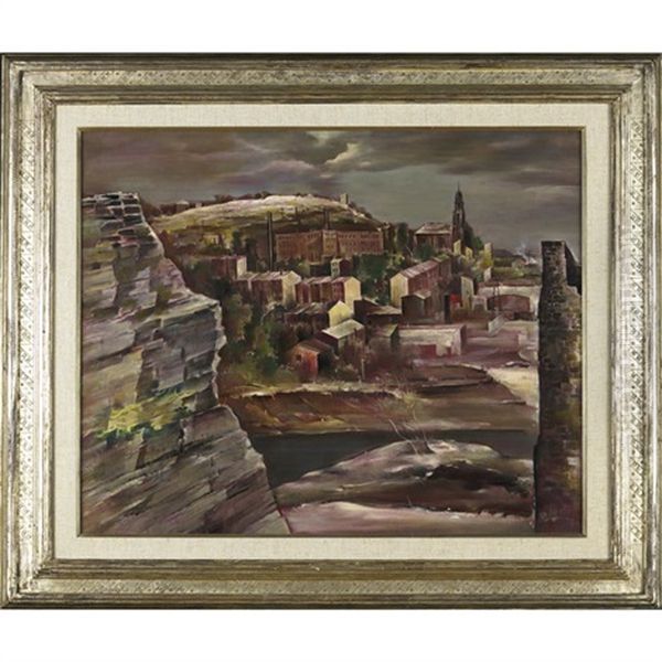 River Town, Manayunk Hills Oil Painting by Earl Horter