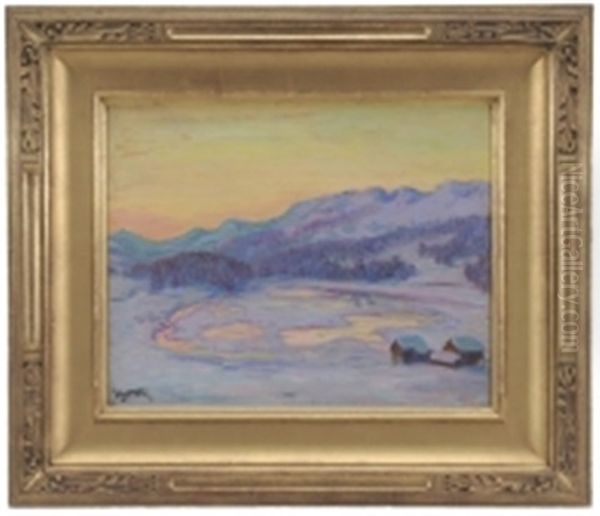 Frozen Pond Oil Painting by William Samuel Horton