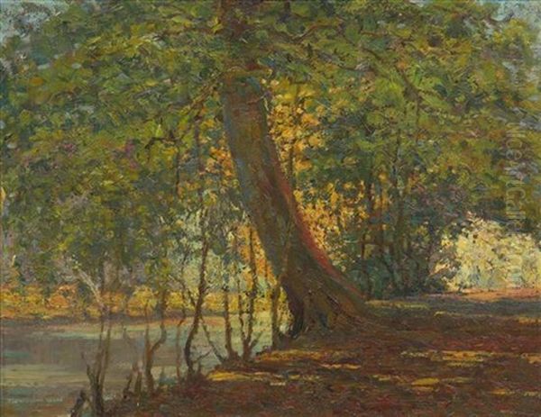 Lakeside Tree Oil Painting by William Samuel Horton