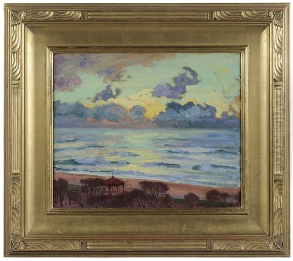 Stormy Sundown, Biarritz, France Oil Painting by William Samuel Horton