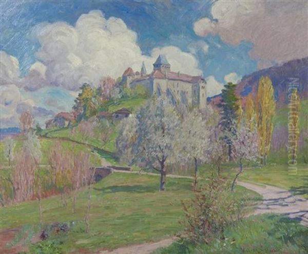 Above Vervy, Chateau De Blonay Oil Painting by William Samuel Horton