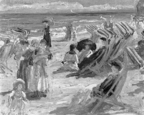 Children On The Beach Oil Painting by William Samuel Horton