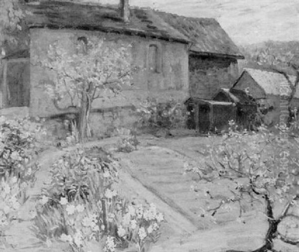 Garden Behind A House Oil Painting by William Samuel Horton