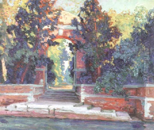 A Garden In Venice Oil Painting by William Samuel Horton