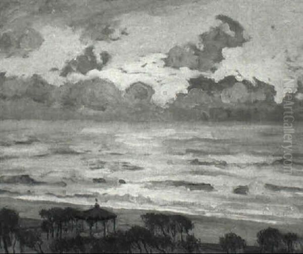 Stormy Sundown, Biarritz Oil Painting by William Samuel Horton