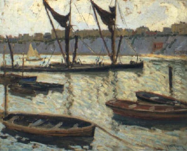 Fishing Boats At Broad Stairs Oil Painting by William Samuel Horton