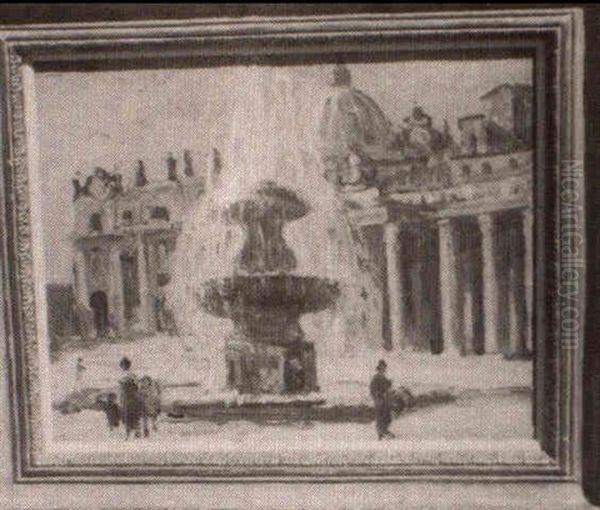 Bernini Columns, Rome Oil Painting by William Samuel Horton