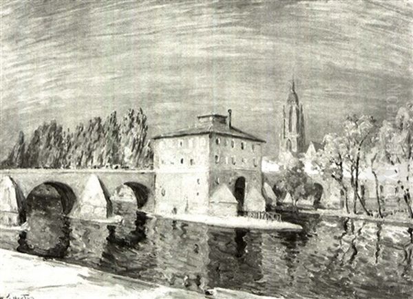 The Bridge In Frankfurt Oil Painting by William Samuel Horton