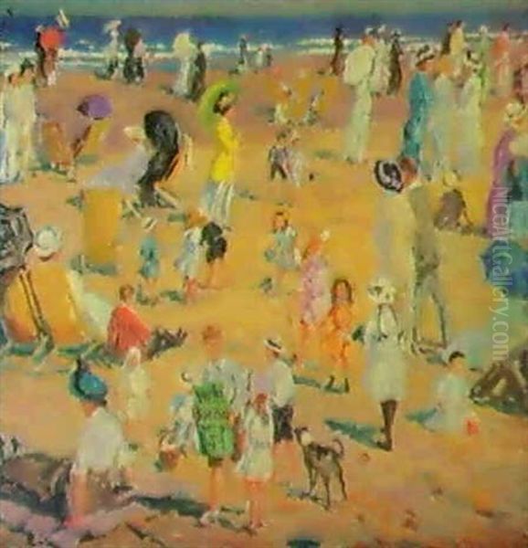 Beach In The Sun Oil Painting by William Samuel Horton