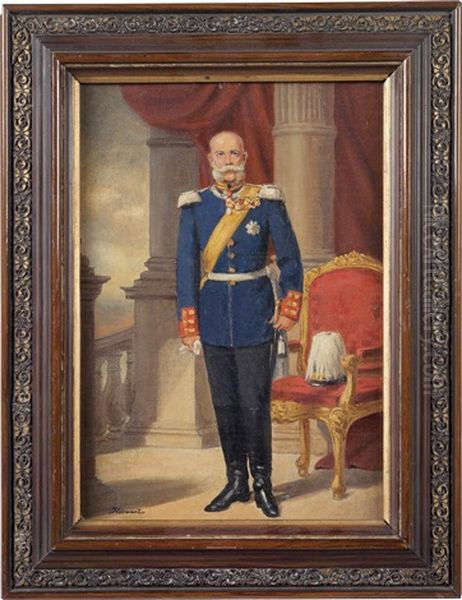 Kaiser Franz Joseph I. In Preussischer Uniform Oil Painting by Joseph Eugen Hoerwarter