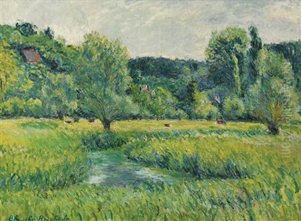 L'epte Dans La Prairie Oil Painting by Blanche Hoschede-Monet