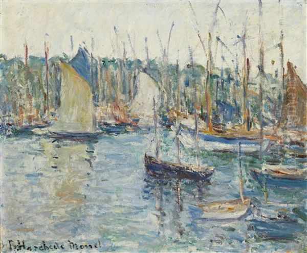 Bateaux Au Port Oil Painting by Blanche Hoschede-Monet