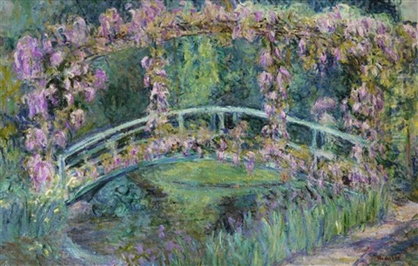 Le Pont Japonais, Jardin De Claude Monet Oil Painting by Blanche Hoschede-Monet