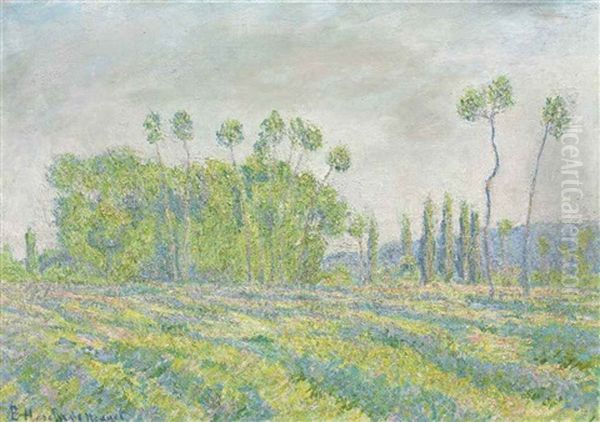 Giverny, Peupliers Des Ajoux Oil Painting by Blanche Hoschede-Monet