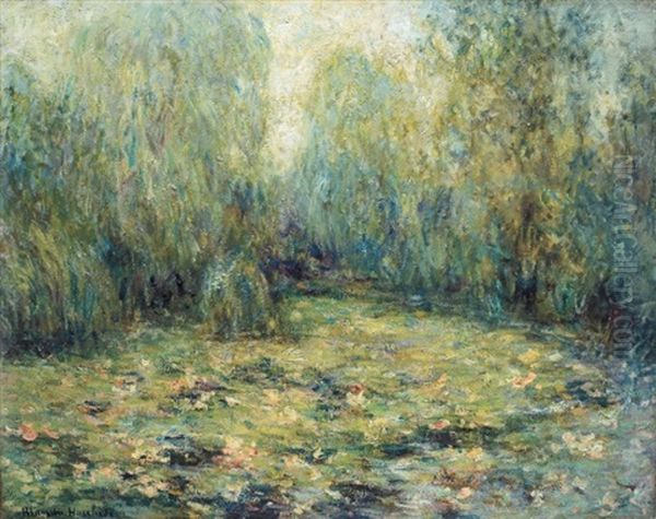 Jardin De Giverny Oil Painting by Blanche Hoschede-Monet