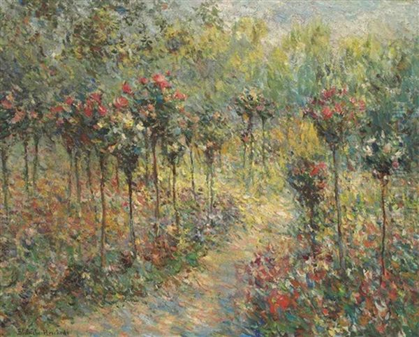 Chemin Dans Le Jardin Aux Rosiers Oil Painting by Blanche Hoschede-Monet