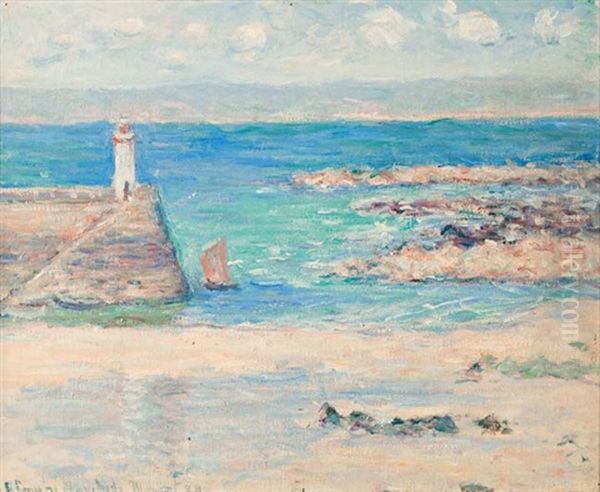 Phare Et Rochers En Bord De Mer Oil Painting by Blanche Hoschede-Monet