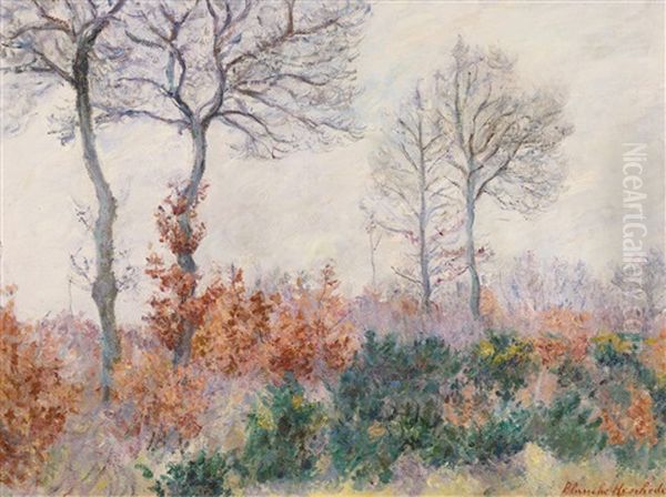 Bois Tailler En Automne (effet D'hiver) Oil Painting by Blanche Hoschede-Monet