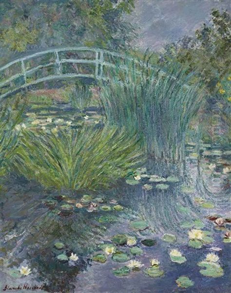 Passerelle Sur L'etang Aux Nympheas (giverny) Oil Painting by Blanche Hoschede-Monet