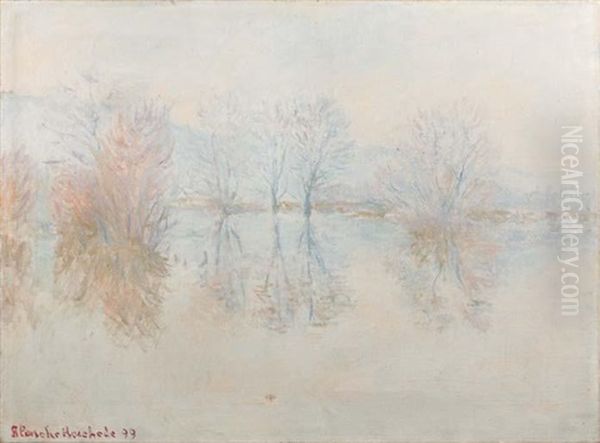 Reflets D'arbres Sur La Seine En Hiver Oil Painting by Blanche Hoschede-Monet