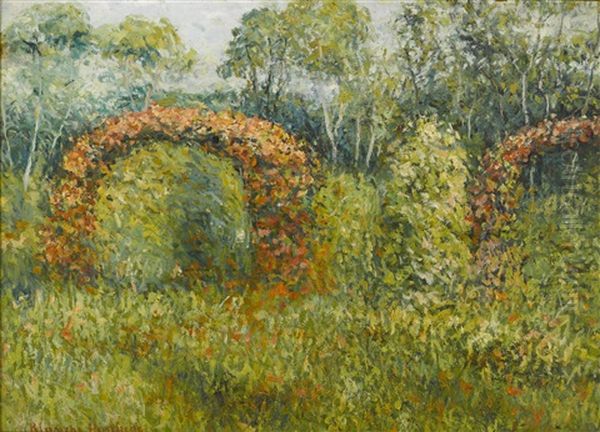 La Roseraie A Giverny Oil Painting by Blanche Hoschede-Monet