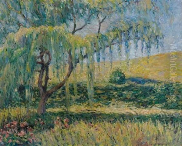 Paysage Arbore, Giverny Oil Painting by Blanche Hoschede-Monet