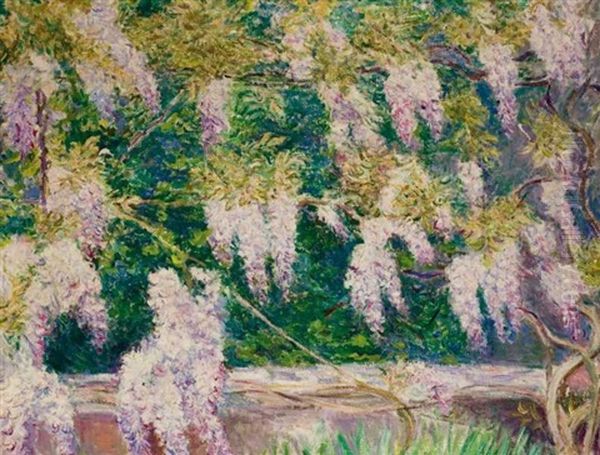 Les Glycines Oil Painting by Blanche Hoschede-Monet