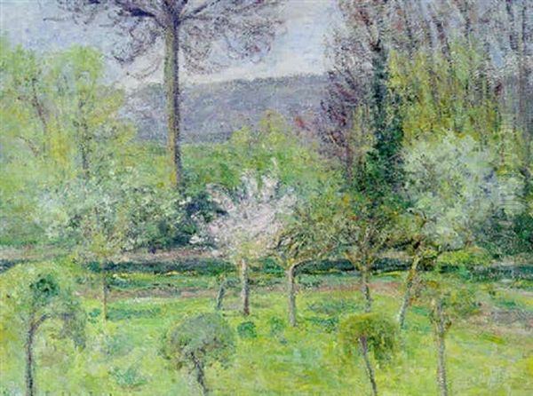 Coin De Jardin Au Printemps A Giverny Oil Painting by Blanche Hoschede-Monet