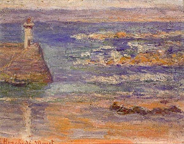 Le Port De Dielette, Pres De Cherbourg Oil Painting by Blanche Hoschede-Monet