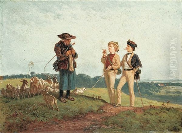 Der Uckermarker Und Die Importierten Oil Painting by Theodor (Fried. Wilhelm Heinrich Th.) Hosemann