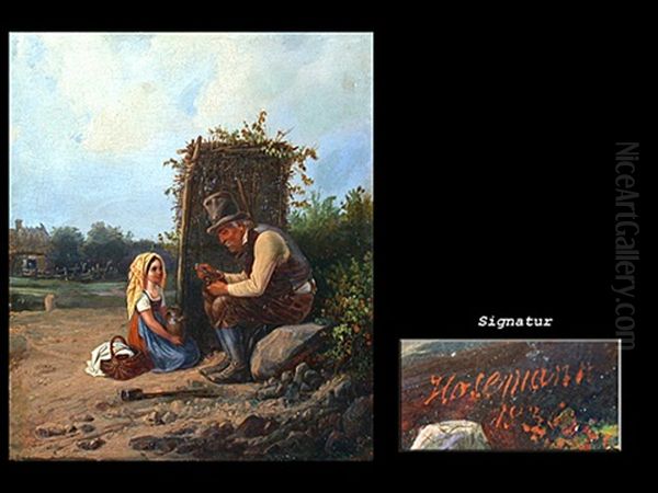 Die Brotzeit Oil Painting by Theodor (Fried. Wilhelm Heinrich Th.) Hosemann