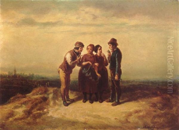 Stelldichein Auf Dem Lande Oil Painting by Theodor (Fried. Wilhelm Heinrich Th.) Hosemann