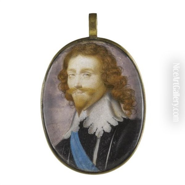 Portrait Of George Villiers, Duke Of Buckingham Oil Painting by John Hoskins the Elder