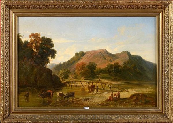 Paysage Montagneux Anime Oil Painting by Edouard Jean Marie Hostein