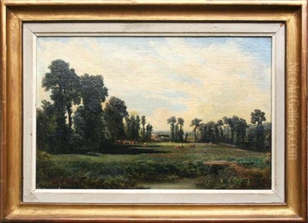 Paysage Avec Des Vaches Au Paturage Oil Painting by Edouard Jean Marie Hostein