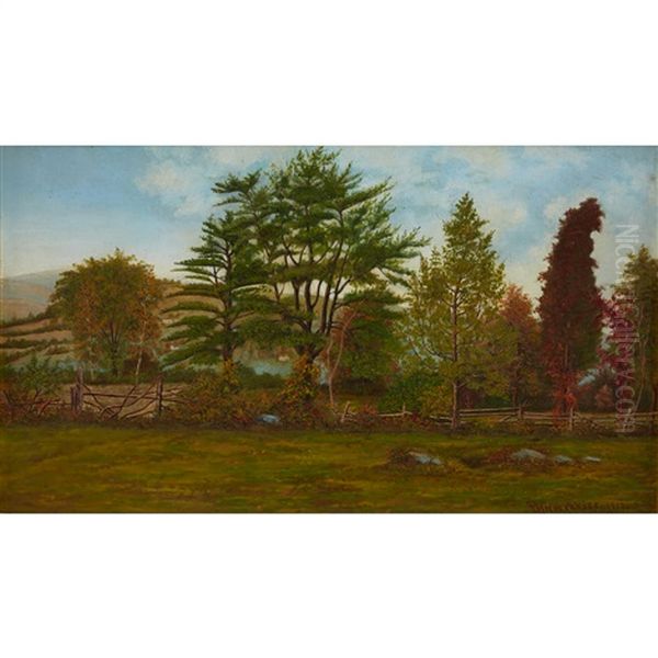 Early Autumn Landscape Oil Painting by Thomas H. Hotchkiss