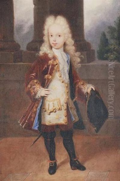 Portrait Of A Young Gentleman (an Infante Of Spain?) Oil Painting by Michel-Ange Houasse