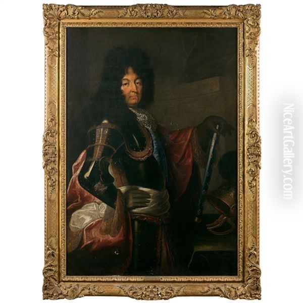 Louis Xiv En Armure Oil Painting by Rene Antoine Houasse