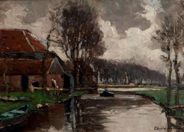 Le Canal Oil Painting by Charles Houben