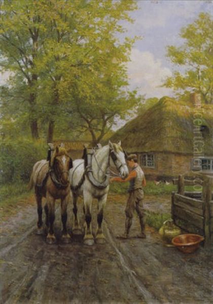 Bij De Hoeve Oil Painting by Henri Houben