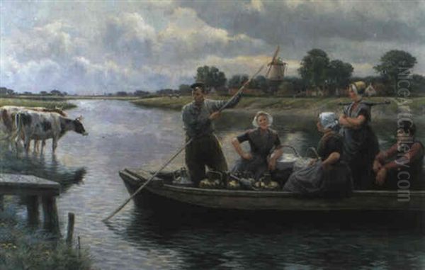 Overzet Op Walcheren Oil Painting by Henri Houben