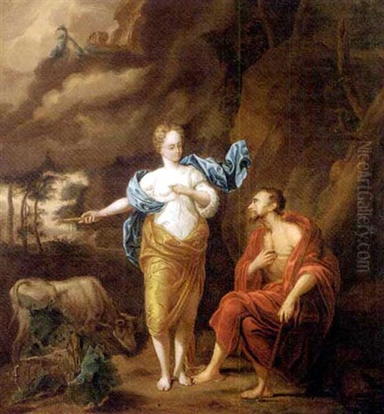 Juno And Argus Oil Painting by Arnold Houbraken