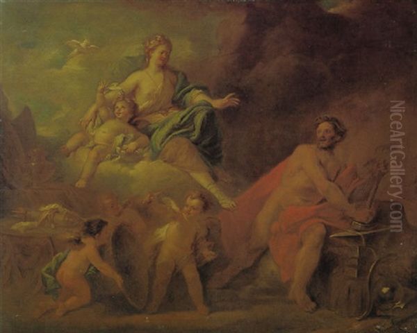 Venus In Der Schmeid Des Vulkans Oil Painting by Arnold Houbraken