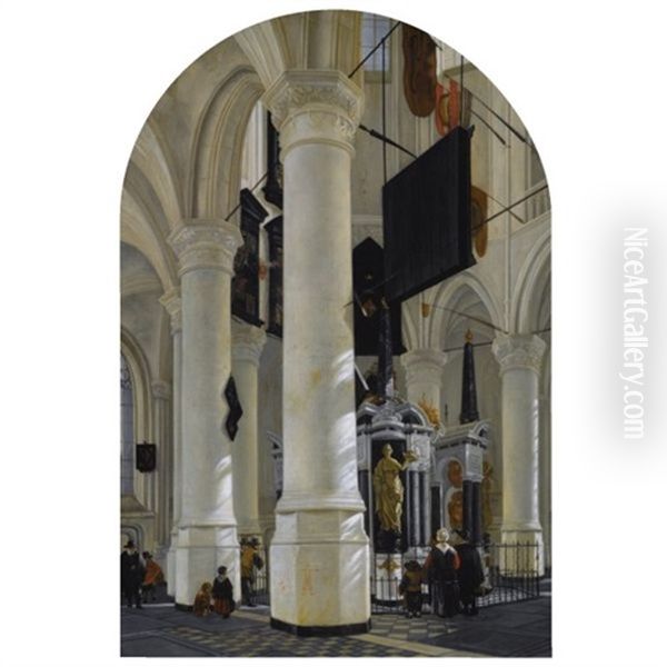 The Interior Of The New Church In Delft With The Tomb Of William Of Orange by Gerard Houckgeest