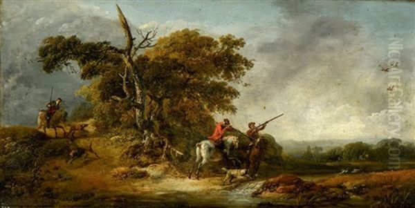 La Passee Au Canard Oil Painting by Jean Pierre Louis Houel